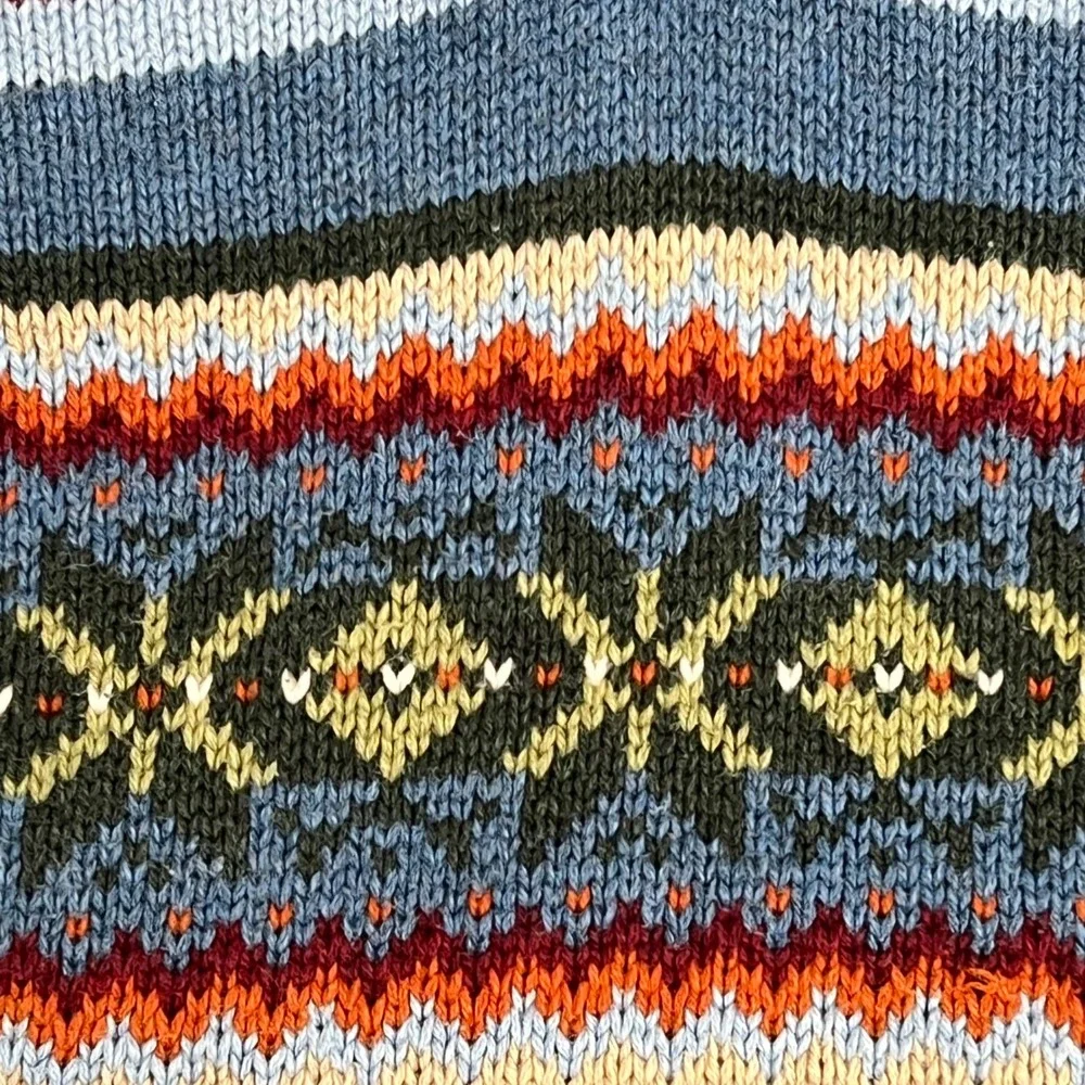 Hanna Andersson Kids Blue Fair Isle Striped Cotton Sweater Vest Size 120 34559